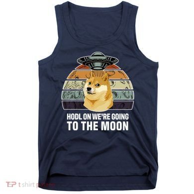 Hodl On We're Going To The Moon Retro Dogecoin Tank Top
