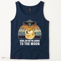 Hodl On We're Going To The Moon Retro Dogecoin Tank Top thumb 2