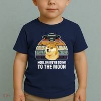 Hodl On We're Going To The Moon Retro Dogecoin Toddler T-Shirt thumb 2