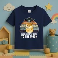 Hodl On We're Going To The Moon Retro Dogecoin Toddler T-Shirt thumb 3