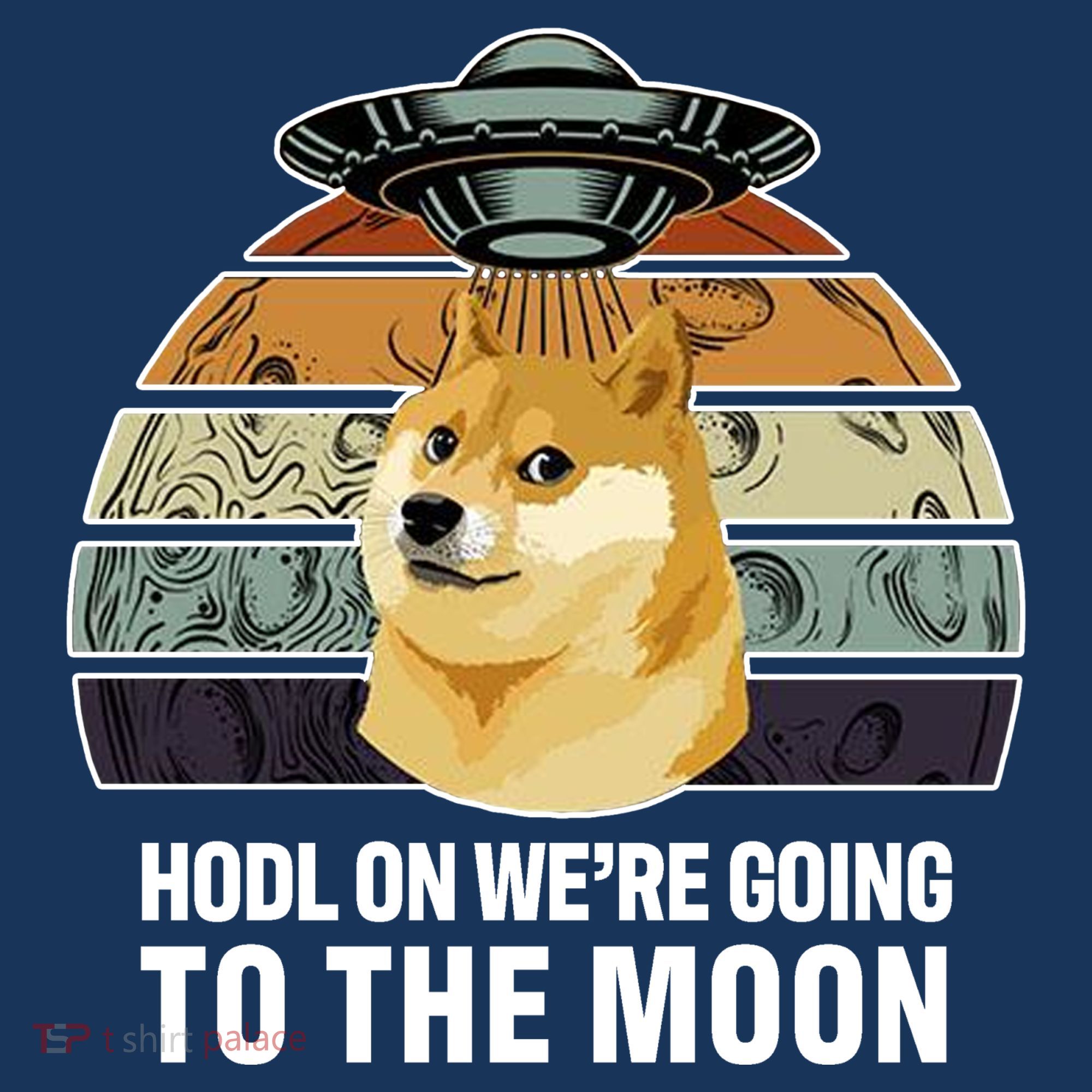 Hodl On We're Going To The Moon Retro Dogecoin Women's Long Sleeve Shirt
