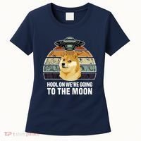 Hodl On We're Going To The Moon Retro Dogecoin Women's T-Shirt thumb 0