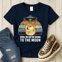 Hodl On We're Going To The Moon Retro Dogecoin Women's T-Shirt thumb 3