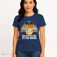 Hodl On We're Going To The Moon Retro Dogecoin Women's T-Shirt thumb 4