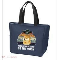 Hodl On We're Going To The Moon Retro Dogecoin Tote Bag thumb 3