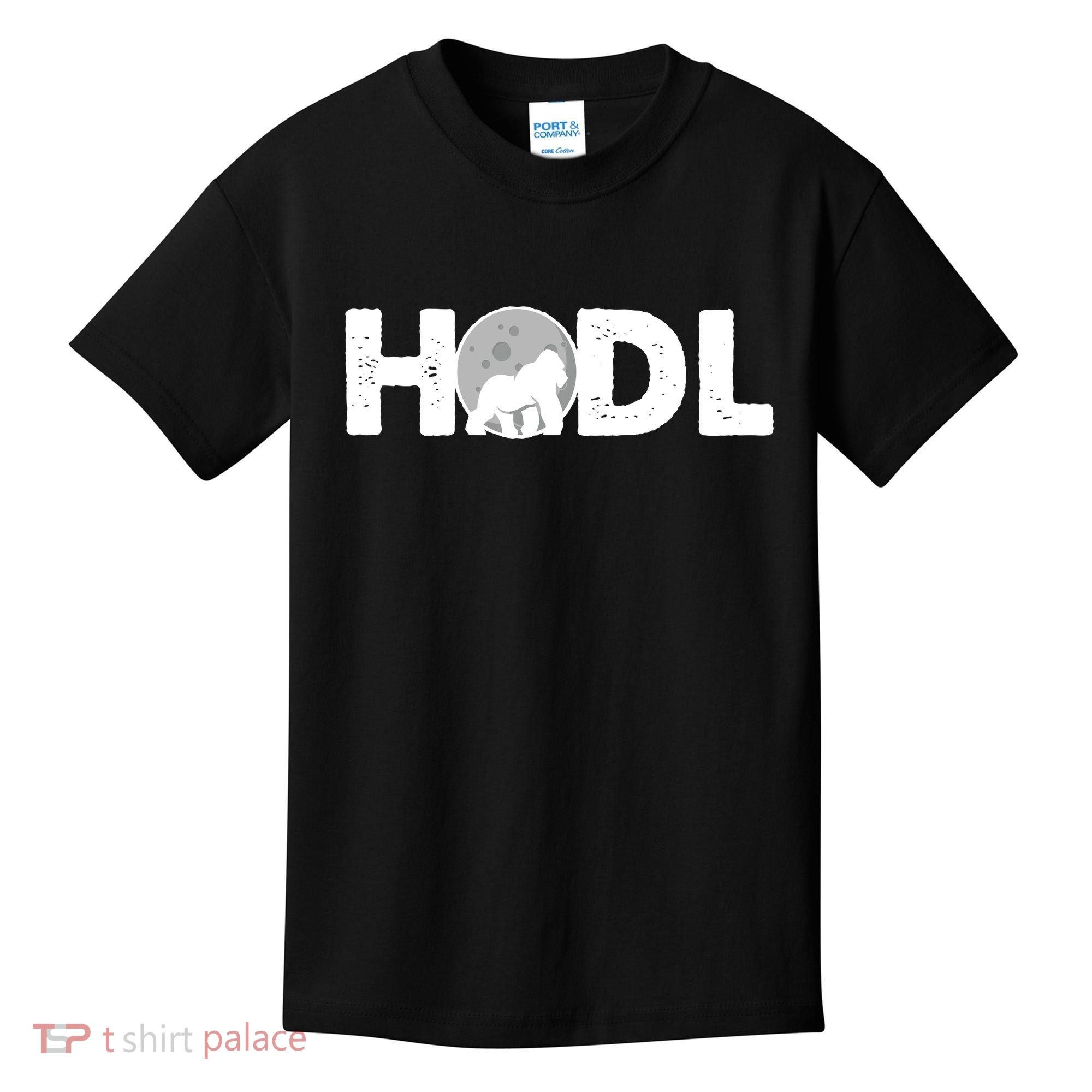 Hodl Stonk to the Moon Ape Crypto Currency Kids T-Shirt