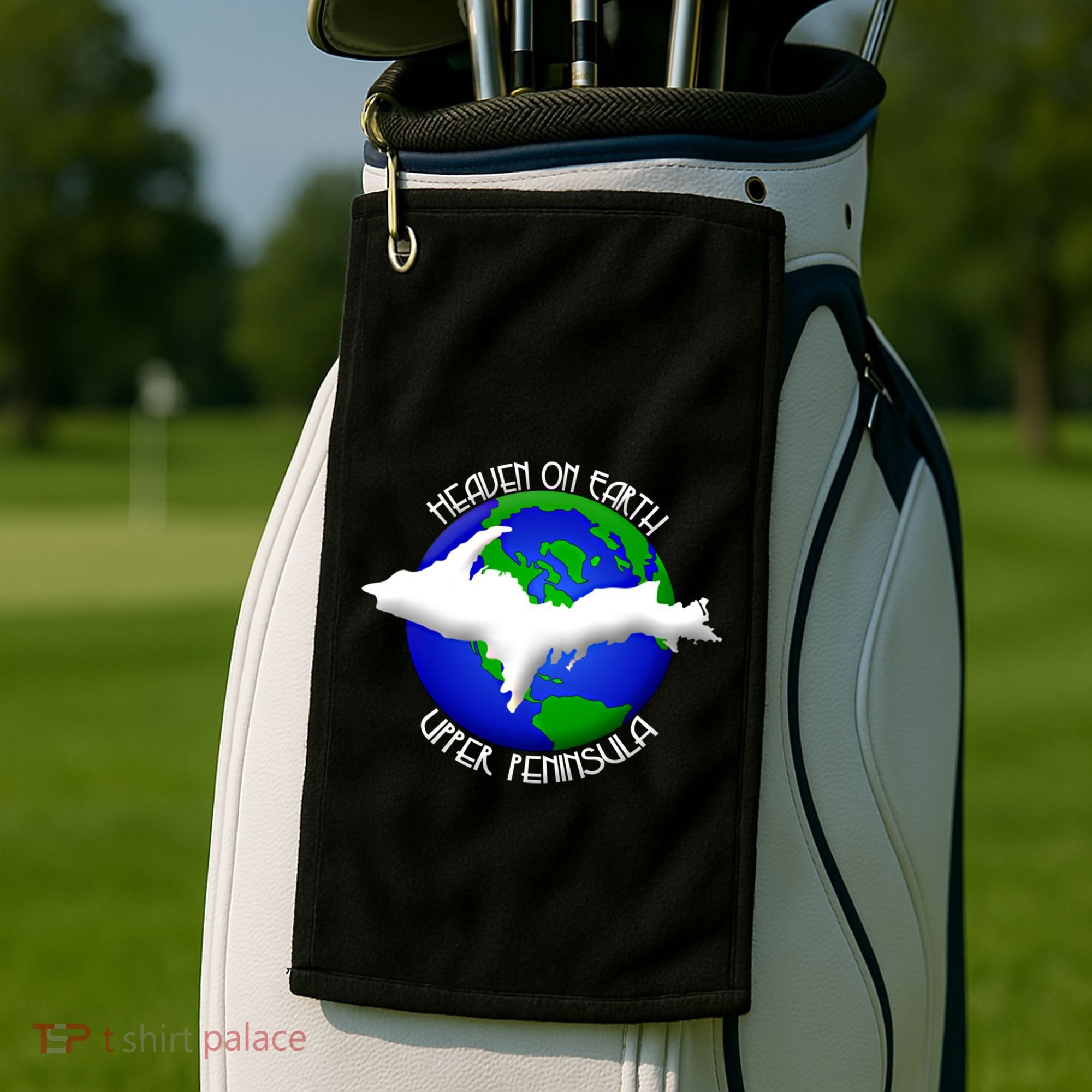 Heaven On Earth Upper Peninsula Michigan Yoopers 906 Cute Gift Golf Towel