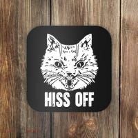 Hiss Off Funny Cat Lover Gift Coaster thumb 0