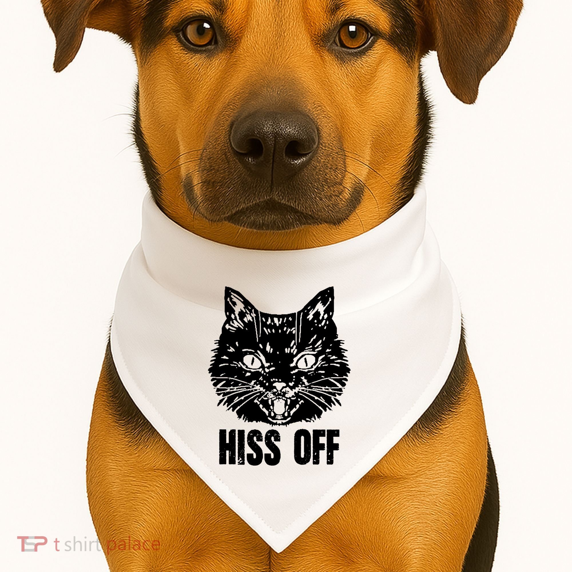 Hiss Off Funny Cat Lover Gift USA-Made Doggie Bandana