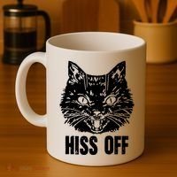 Hiss Off Funny Cat Lover Gift Coffee Mug thumb 4
