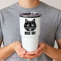 Hiss Off Funny Cat Lover Gift Tumbler thumb 2