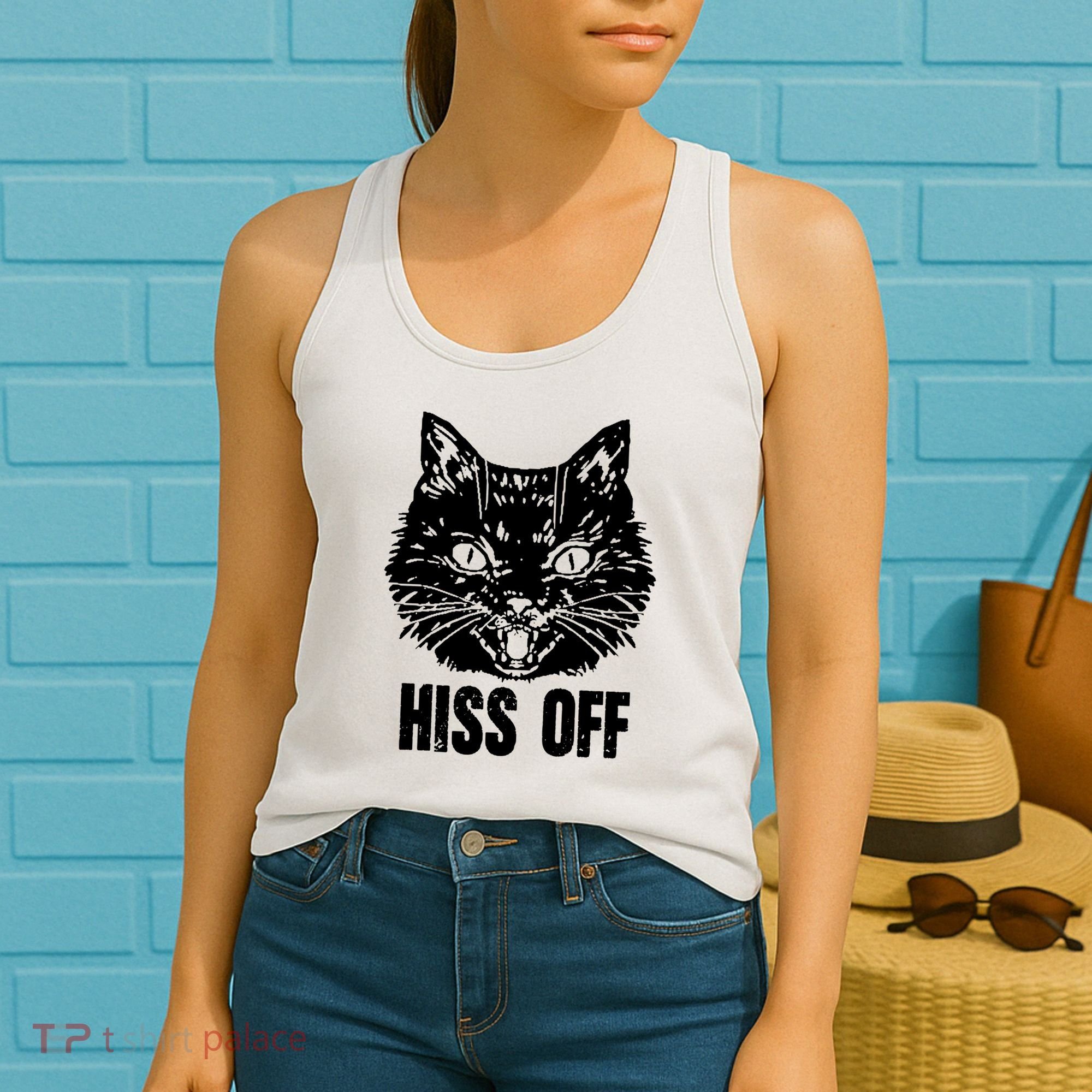 Hiss Off Funny Cat Lover Gift Women's Tank Top