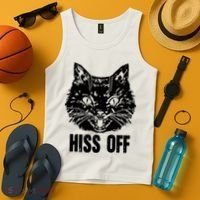 Hiss Off Funny Cat Lover Gift Tank Top thumb 4