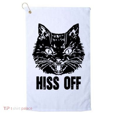 Hiss Off Funny Cat Lover Gift Golf Towel