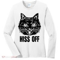 Hiss Off Funny Cat Lover Gift Women's Long Sleeve Shirt thumb 0