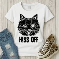 Hiss Off Funny Cat Lover Gift Women's T-Shirt thumb 3