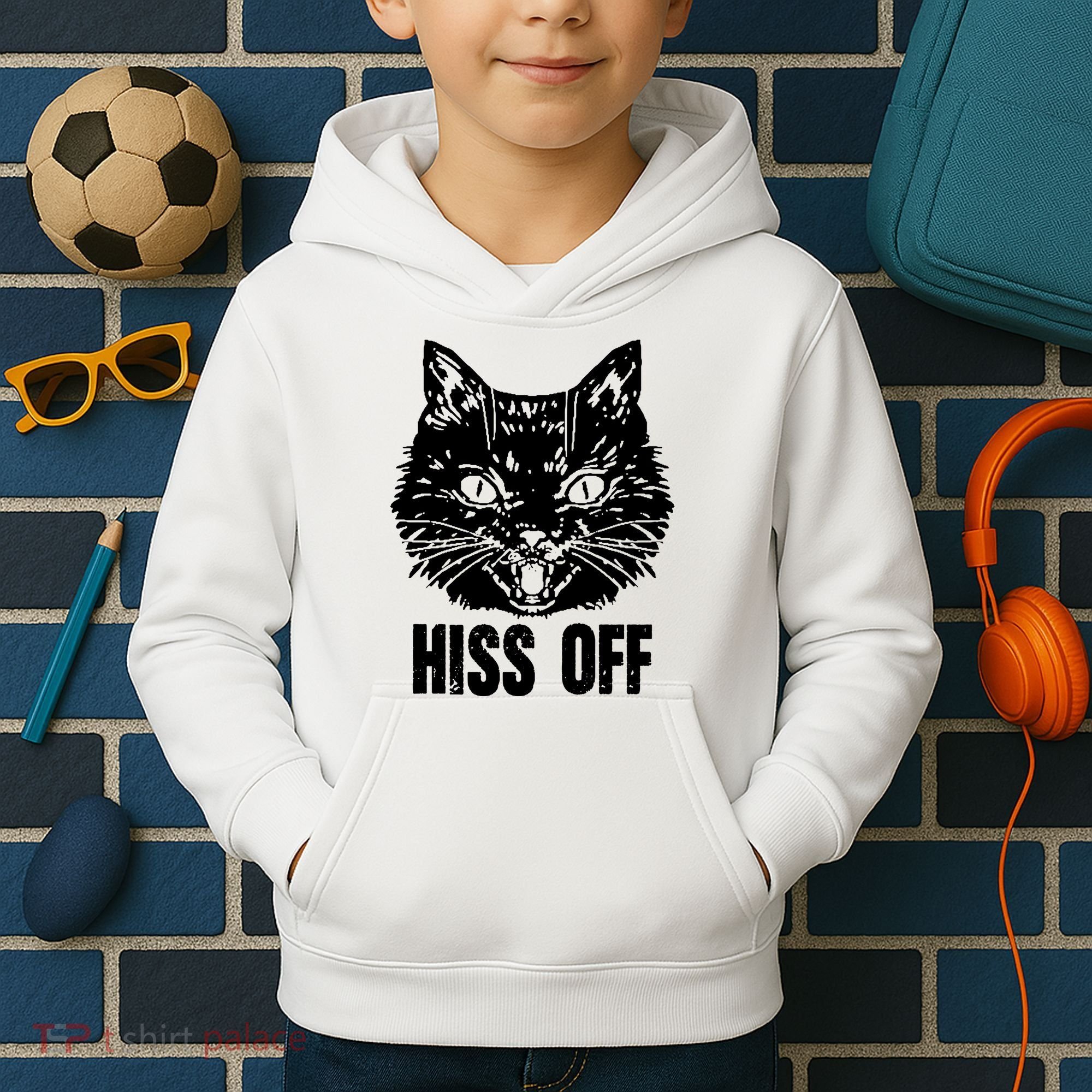 Hiss Off Funny Cat Lover Gift Kids Hoodie