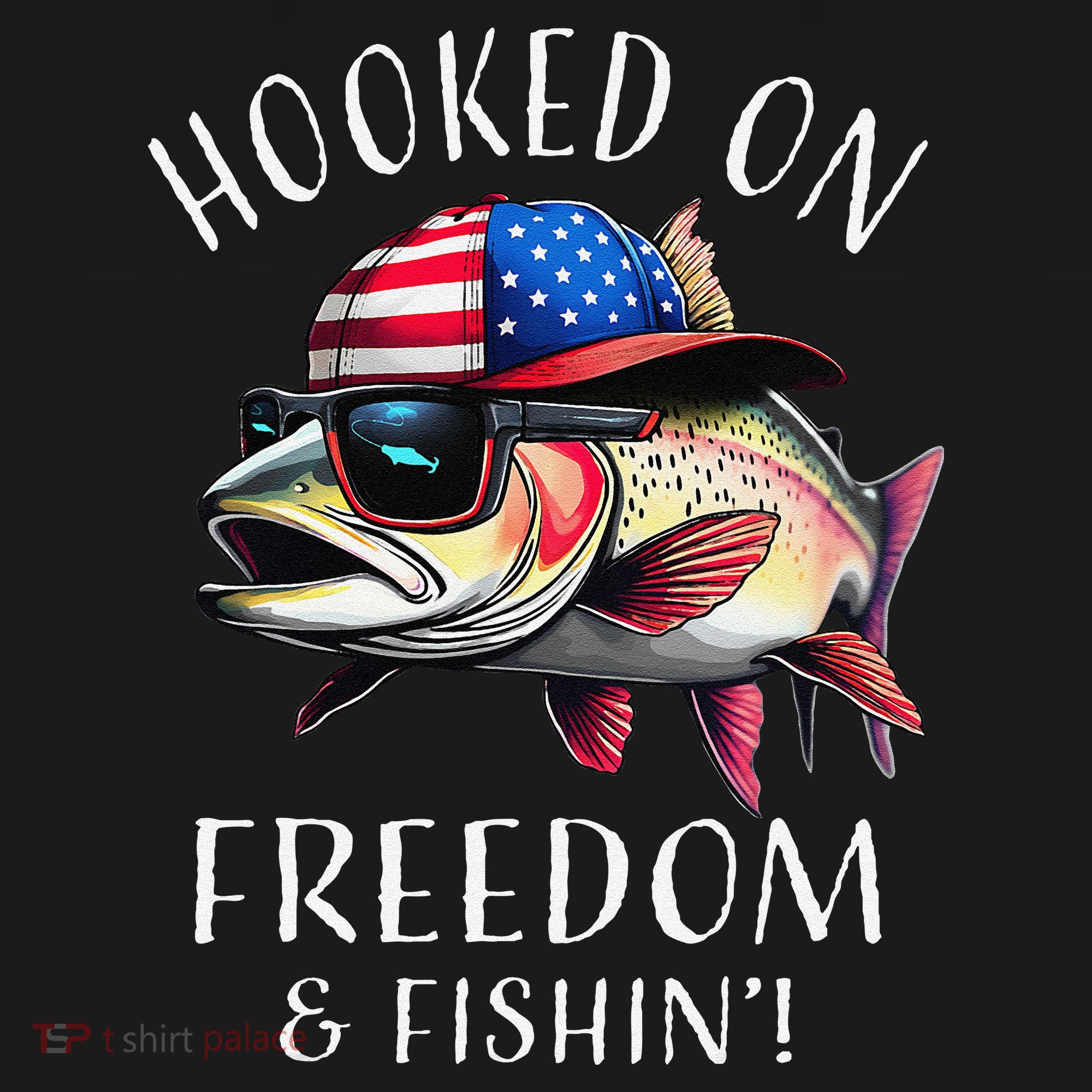 Hooked On Freedom Funny Fisherman Fishing Usa Flag Trout Women's Hoodie