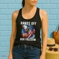 Hands Off Freedom Flag Protest Resist Hands Off My Women's Tank Top thumb 2