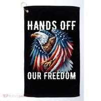Hands Off Freedom Flag Protest Resist Hands Off My Golf Towel thumb 0