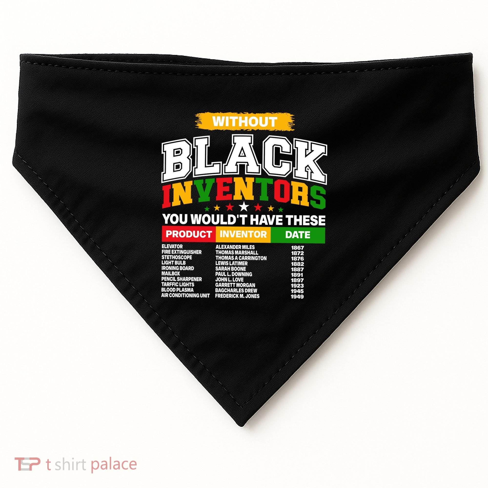 History Of Forgotten Black Inventors USA-Made Doggie Bandana