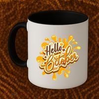 Hello October Fun Fall Coffee Mug thumb 2