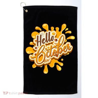 Hello October Fun Fall Golf Towel