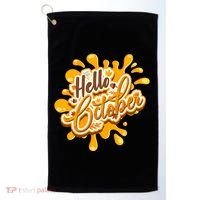 Hello October Fun Fall Golf Towel thumb 0