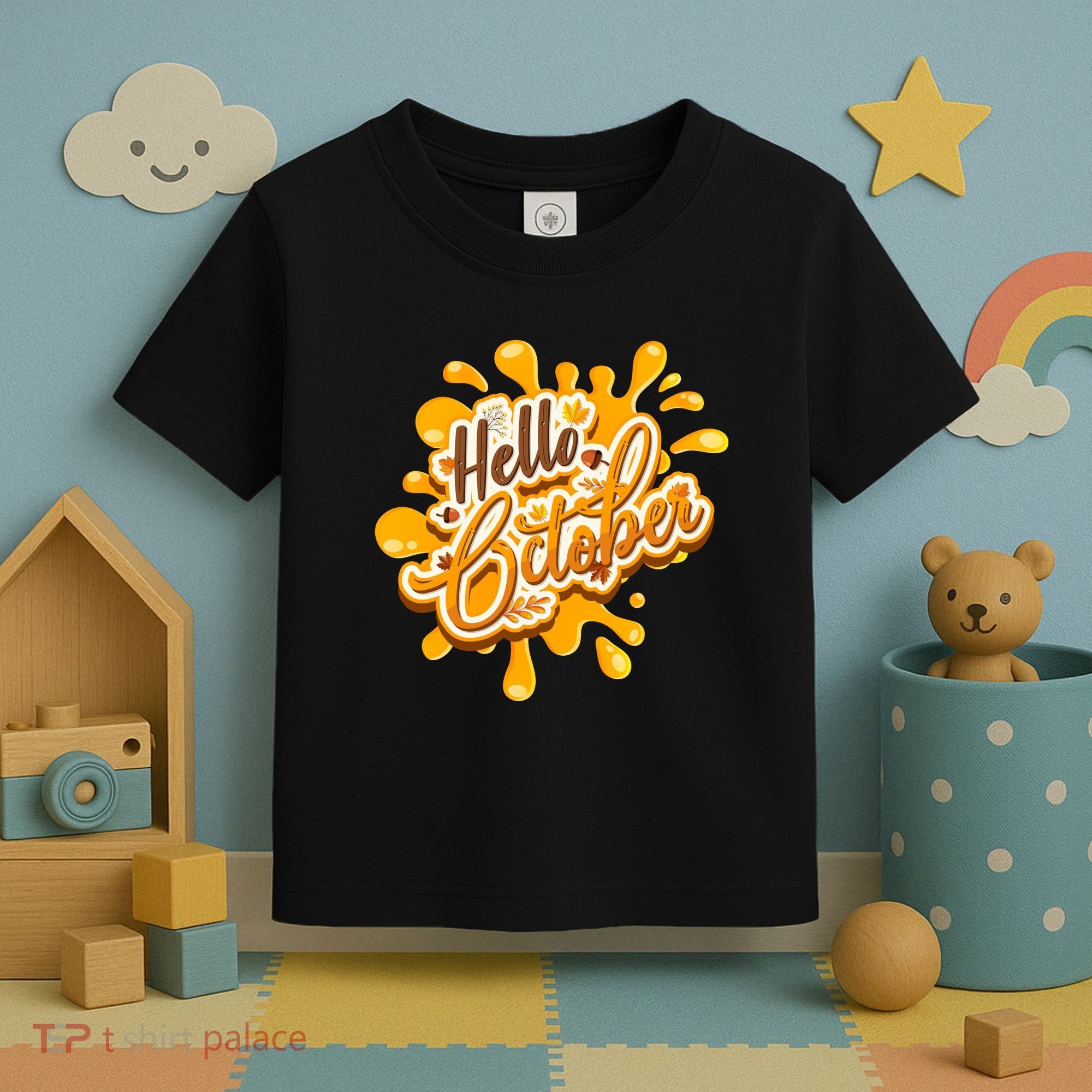 Hello October Fun Fall Toddler T-Shirt