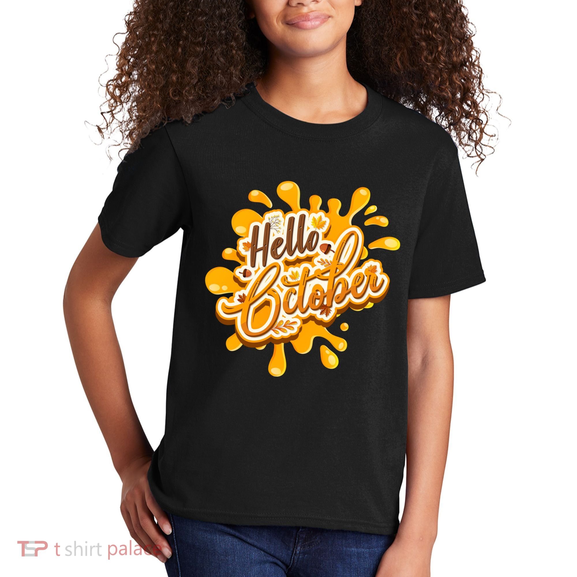 Hello October Fun Fall Kids T-Shirt