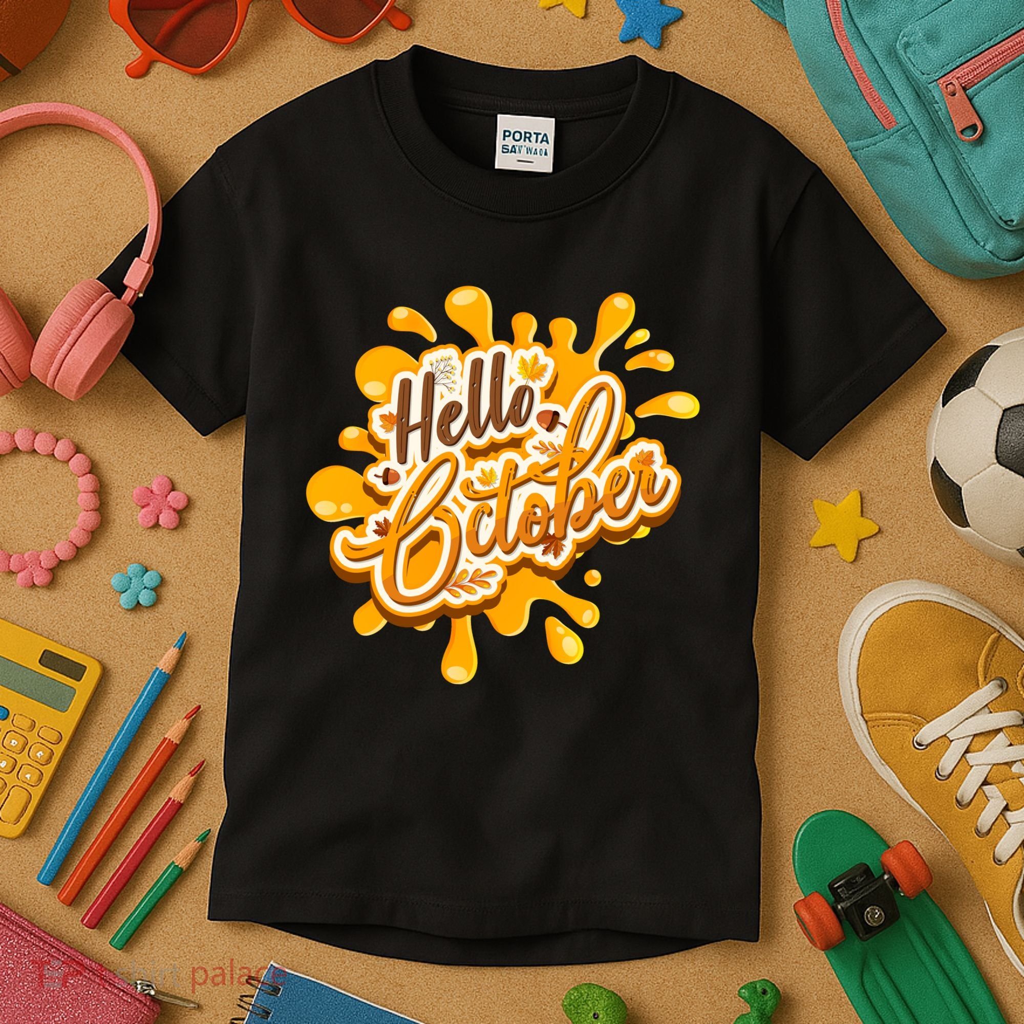 Hello October Fun Fall Kids T-Shirt