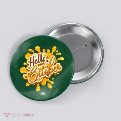 Hello October Fun Fall Button