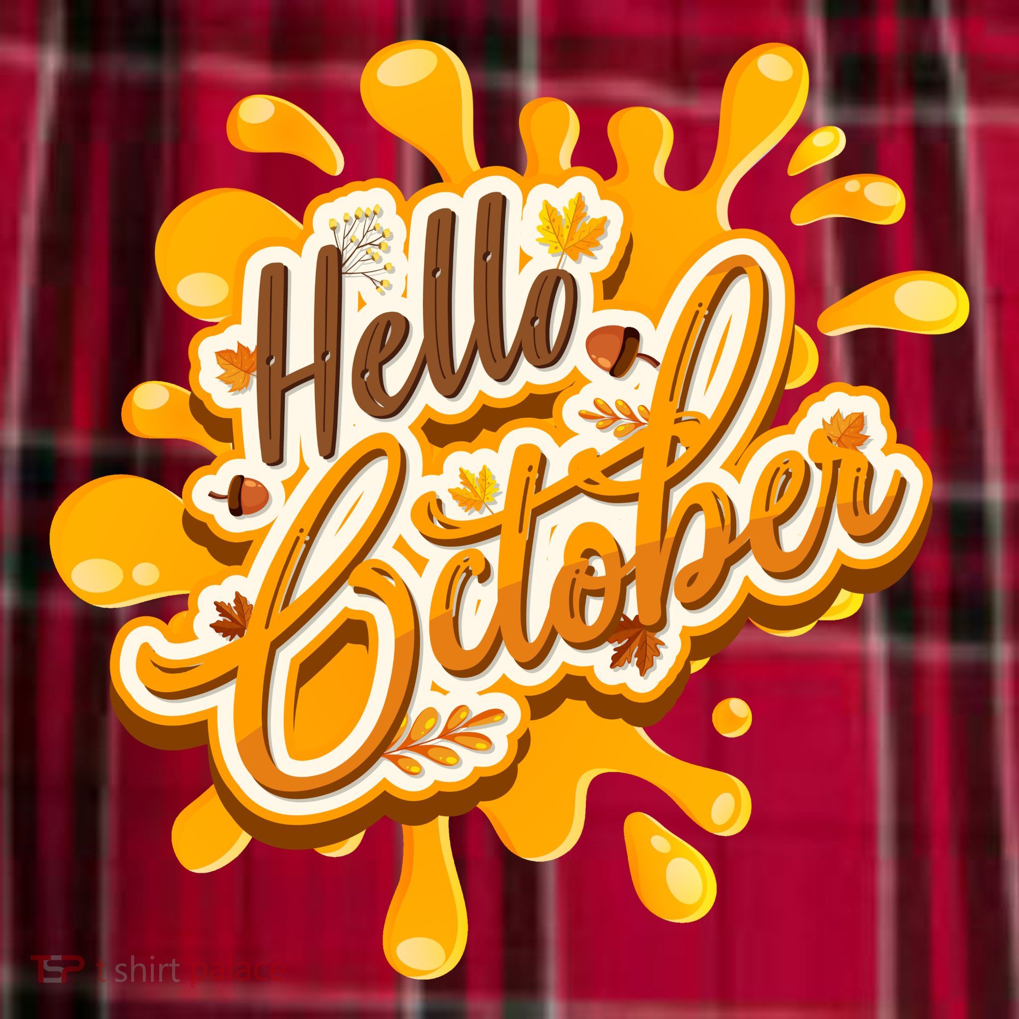 Hello October Fun Fall Men's Flannel Plaid Pajama Pants