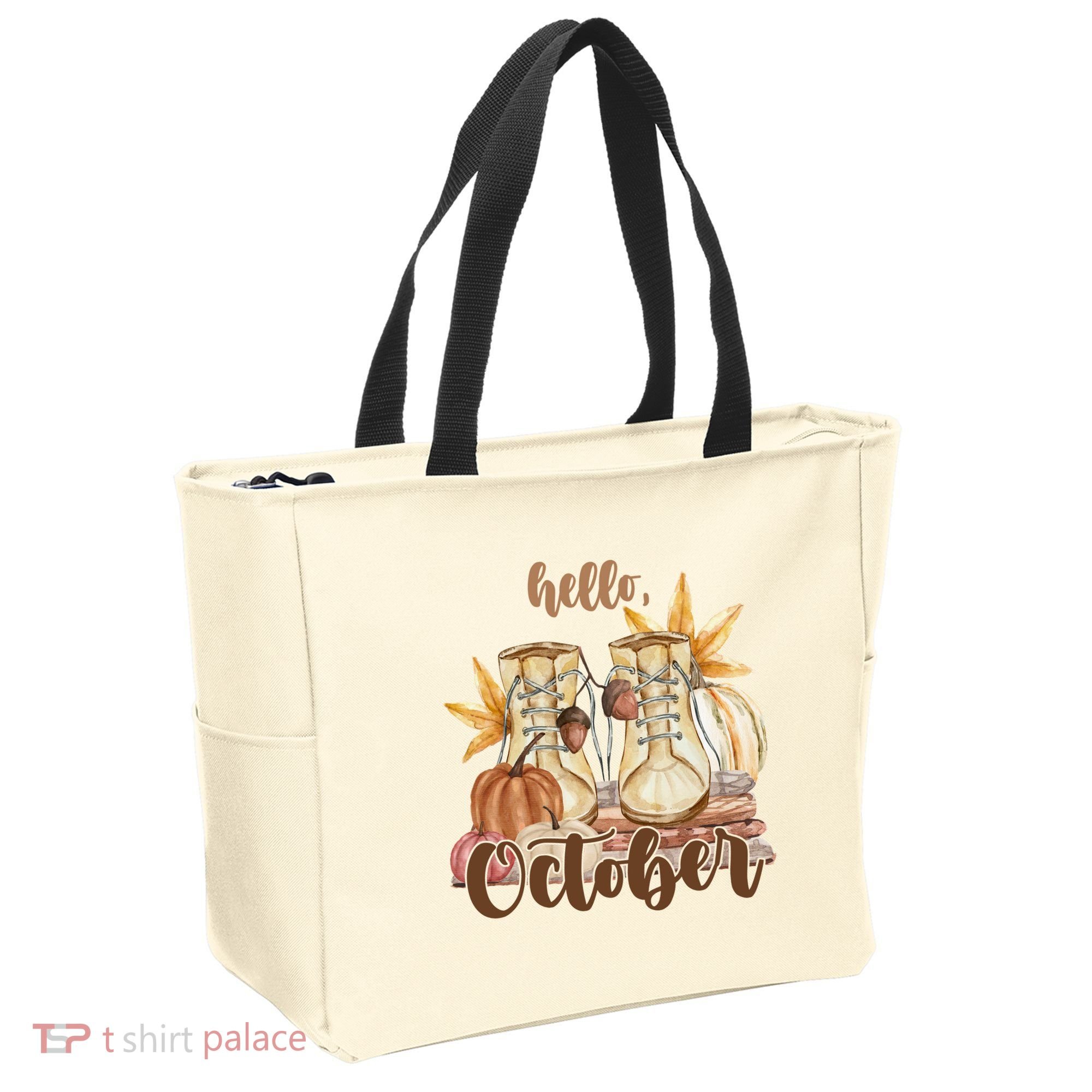 Hello October Fall Lover Tote Bag