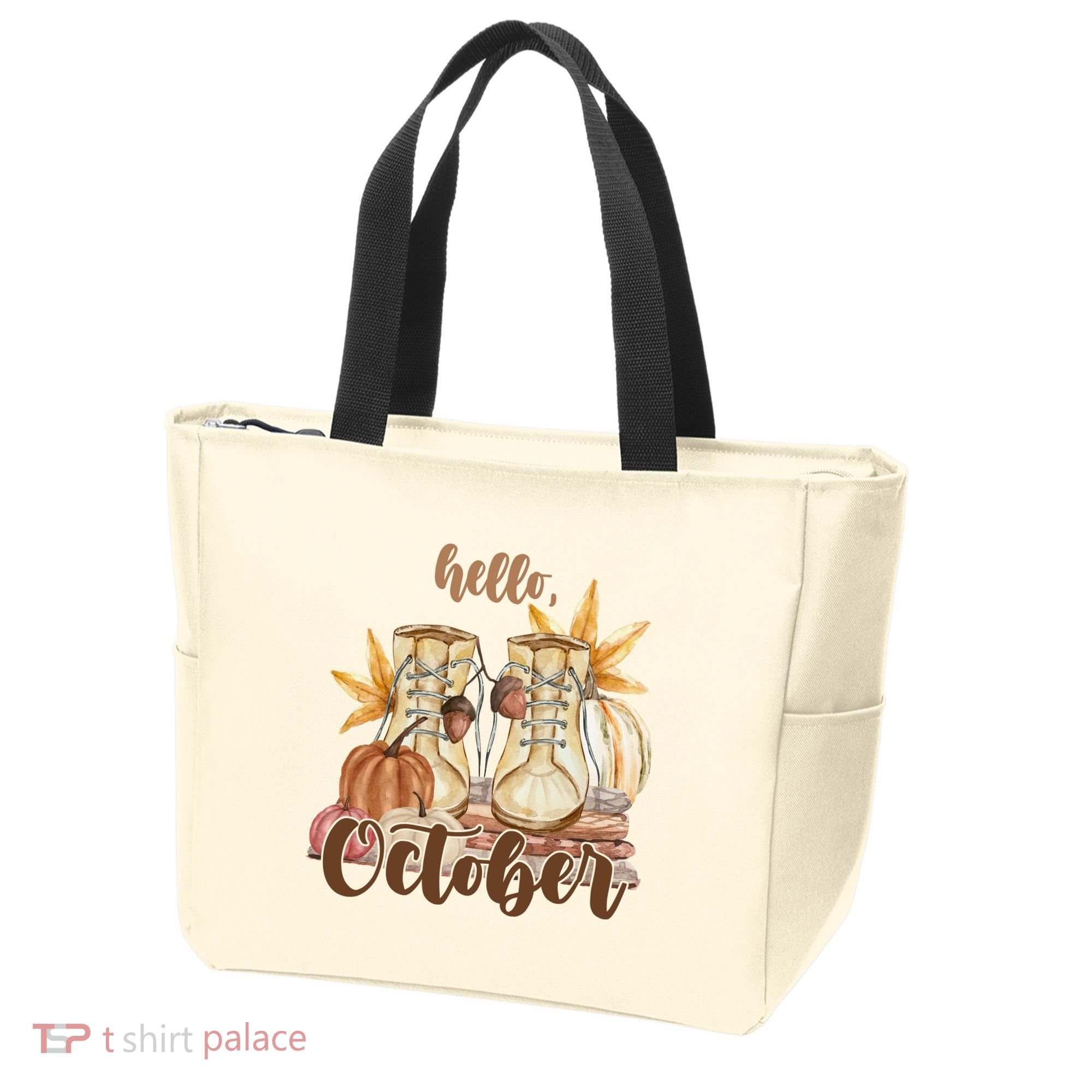 Hello October Fall Lover Tote Bag