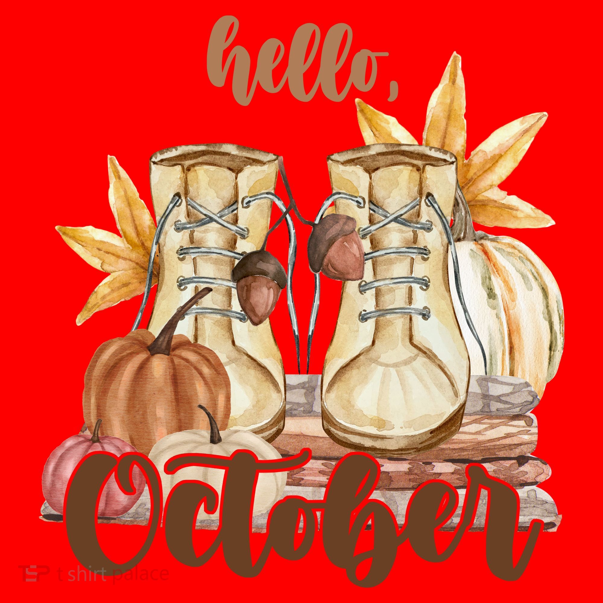 Hello October Fall Lover Santa Hat