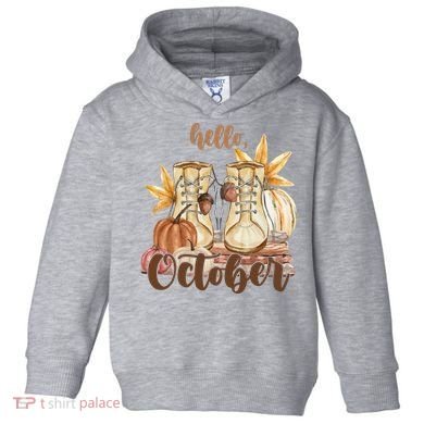 Hello October Fall Lover Toddler Hoodie
