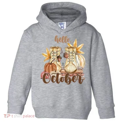 Hello October Fall Lover Toddler Hoodie