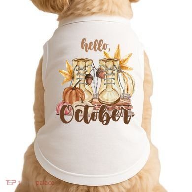 Hello October Fall Lover Doggie Tank