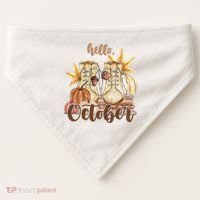 Hello October Fall Lover USA-Made Doggie Bandana thumb 0