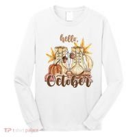 Hello October Fall Lover Long Sleeve Shirt thumb 0