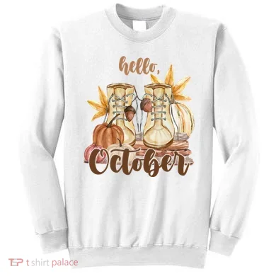 Hello October Fall Lover Sweatshirt