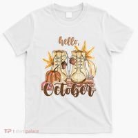 Hello October Fall Lover T-Shirt thumb 0