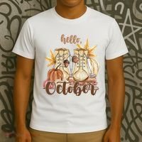 Hello October Fall Lover T-Shirt thumb 3