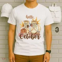 Hello October Fall Lover T-Shirt thumb 6