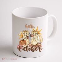 Hello October Fall Lover Coffee Mug thumb 1