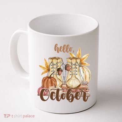 Hello October Fall Lover Coffee Mug