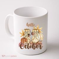 Hello October Fall Lover Coffee Mug thumb 0