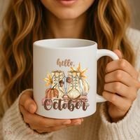 Hello October Fall Lover Coffee Mug thumb 3