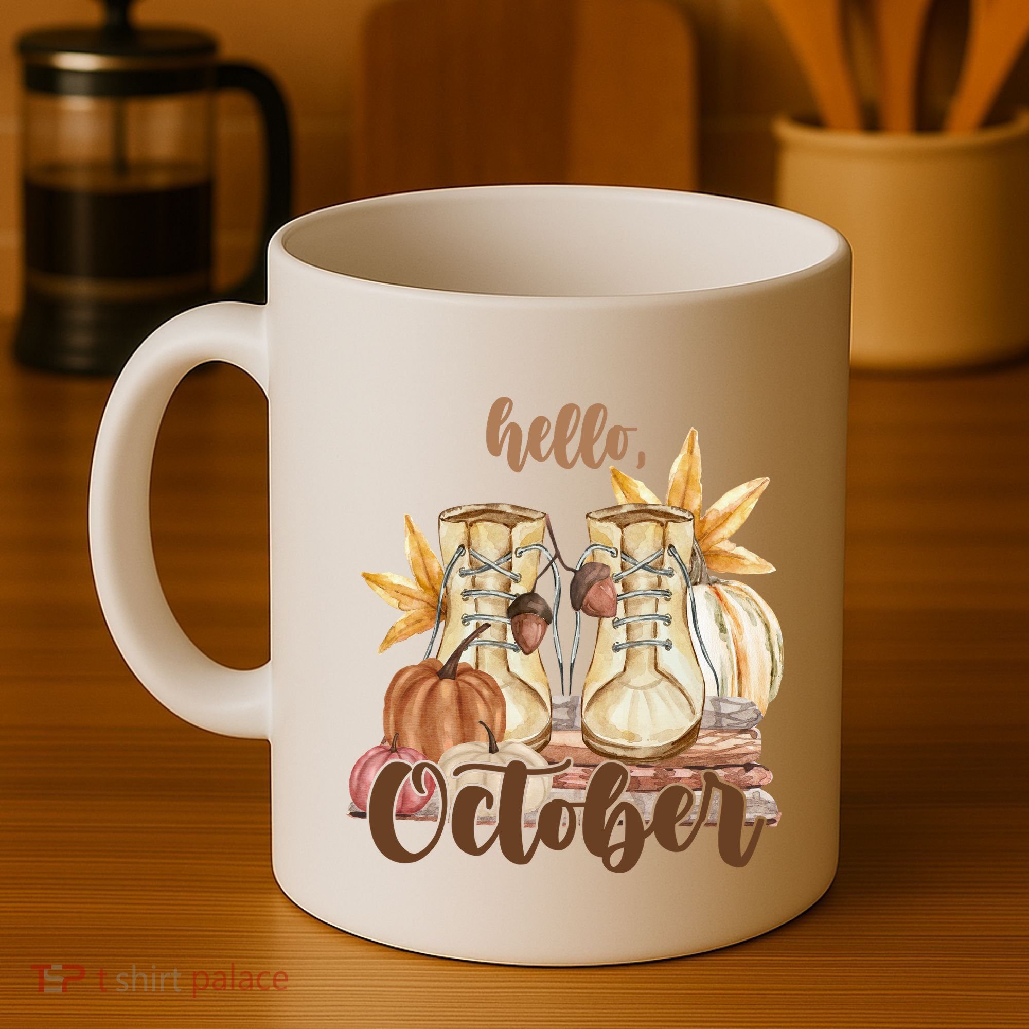 Hello October Fall Lover Coffee Mug